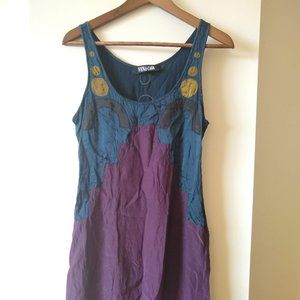 Art deco silk cocktail dress.